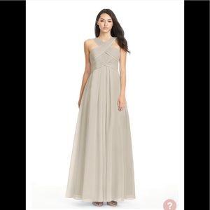 Azazie Kaleigh Taupe bridesmaid dress